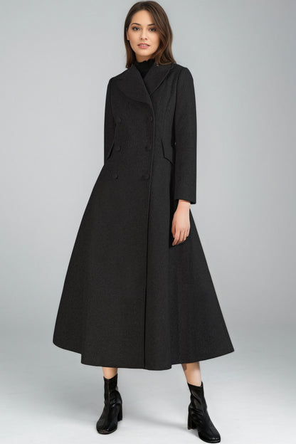 Women Vintage Inspired Long Wool Princess Coat C5132