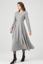 Load image into Gallery viewer, Winter Grey Wool Dress C3679
