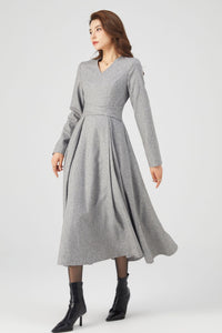 Winter Grey Wool Dress C3679