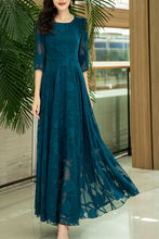 Load image into Gallery viewer, women chiffon round neck swing dress C3977
