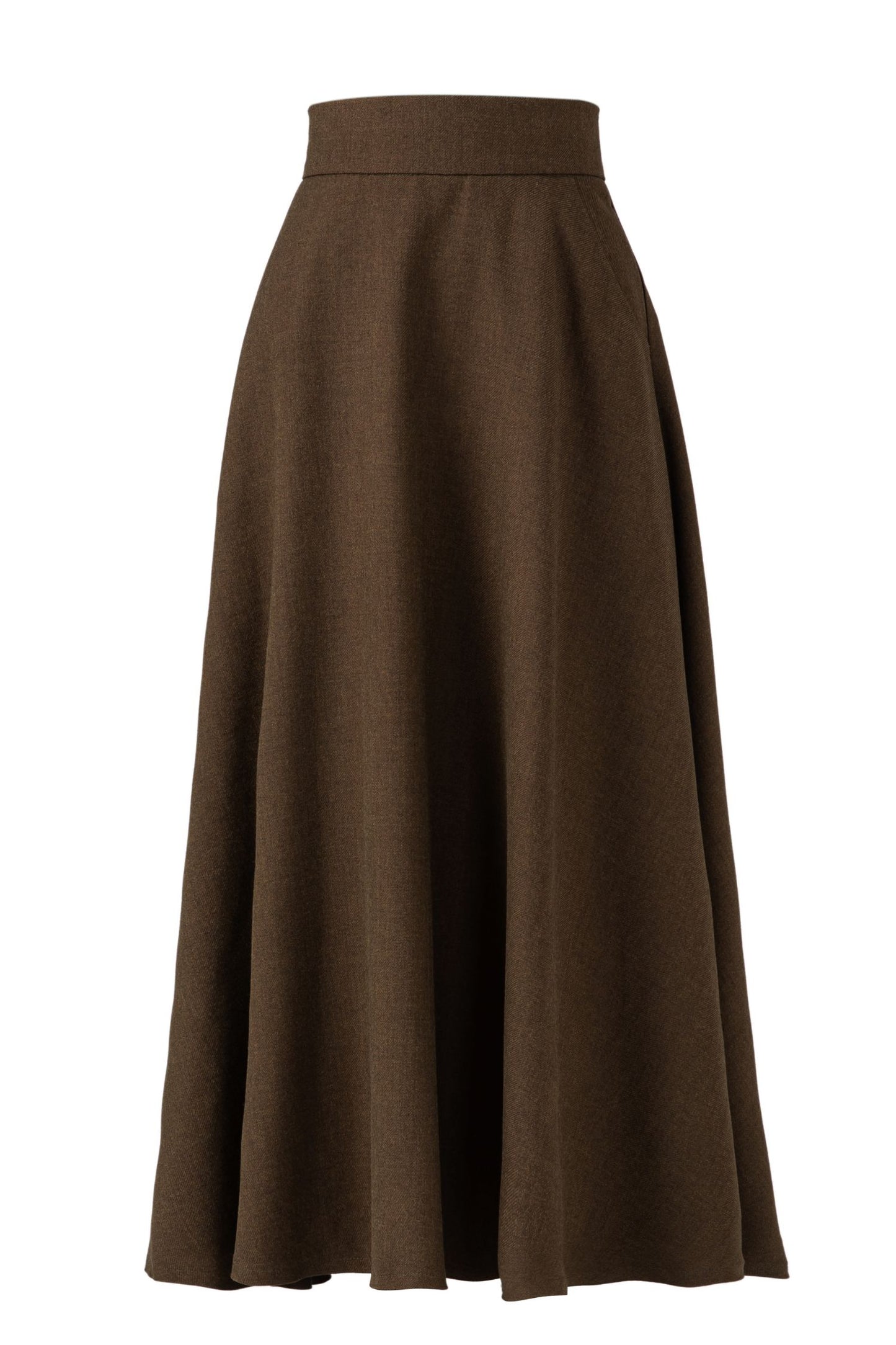 A-Line Maxi elegant wool skirt women C5273