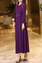 Load image into Gallery viewer, Purple spring and autumn long dress C4185
