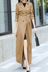 Coffee women spring and autumn trench coat C4194