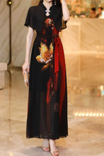 Load image into Gallery viewer, summer new black printed long dress C4055
