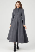 Load image into Gallery viewer, Long Winter Grey Wool Coat C3674
