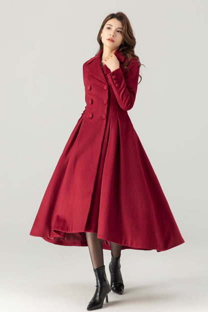 Womens Princess Long Wool Coat C4314