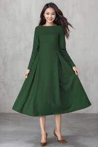 Princess Long winter wool dress C4334