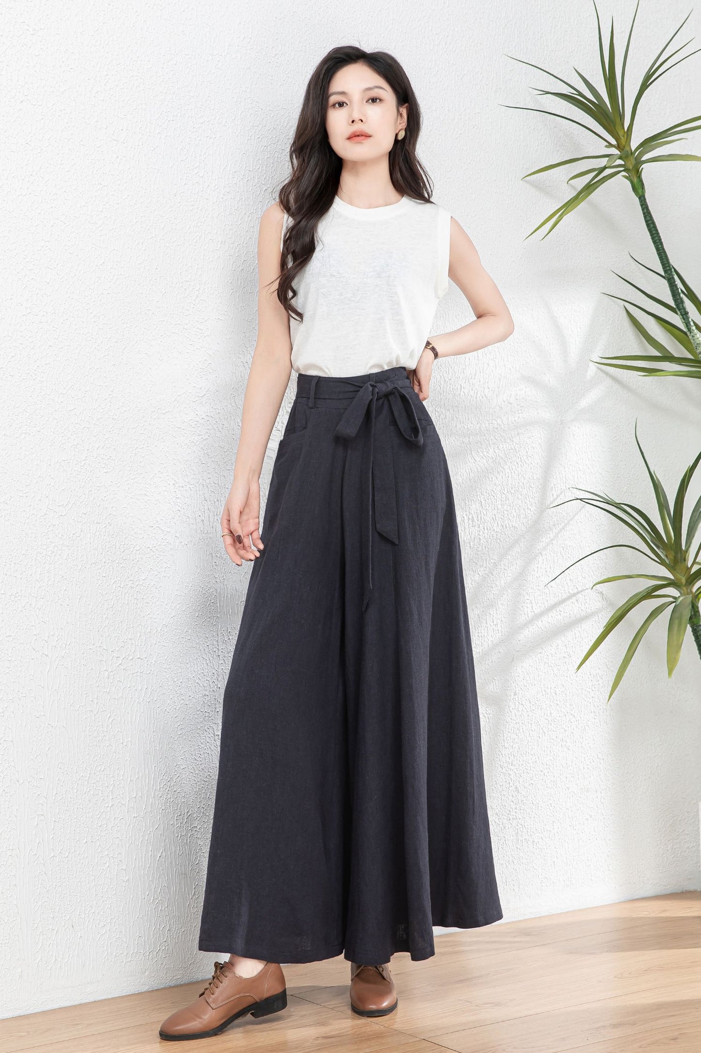 Womens Palazzo Linen pants c4761