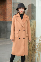 Load image into Gallery viewer, Double-breasted Long Wool Jacket Coat C2550
