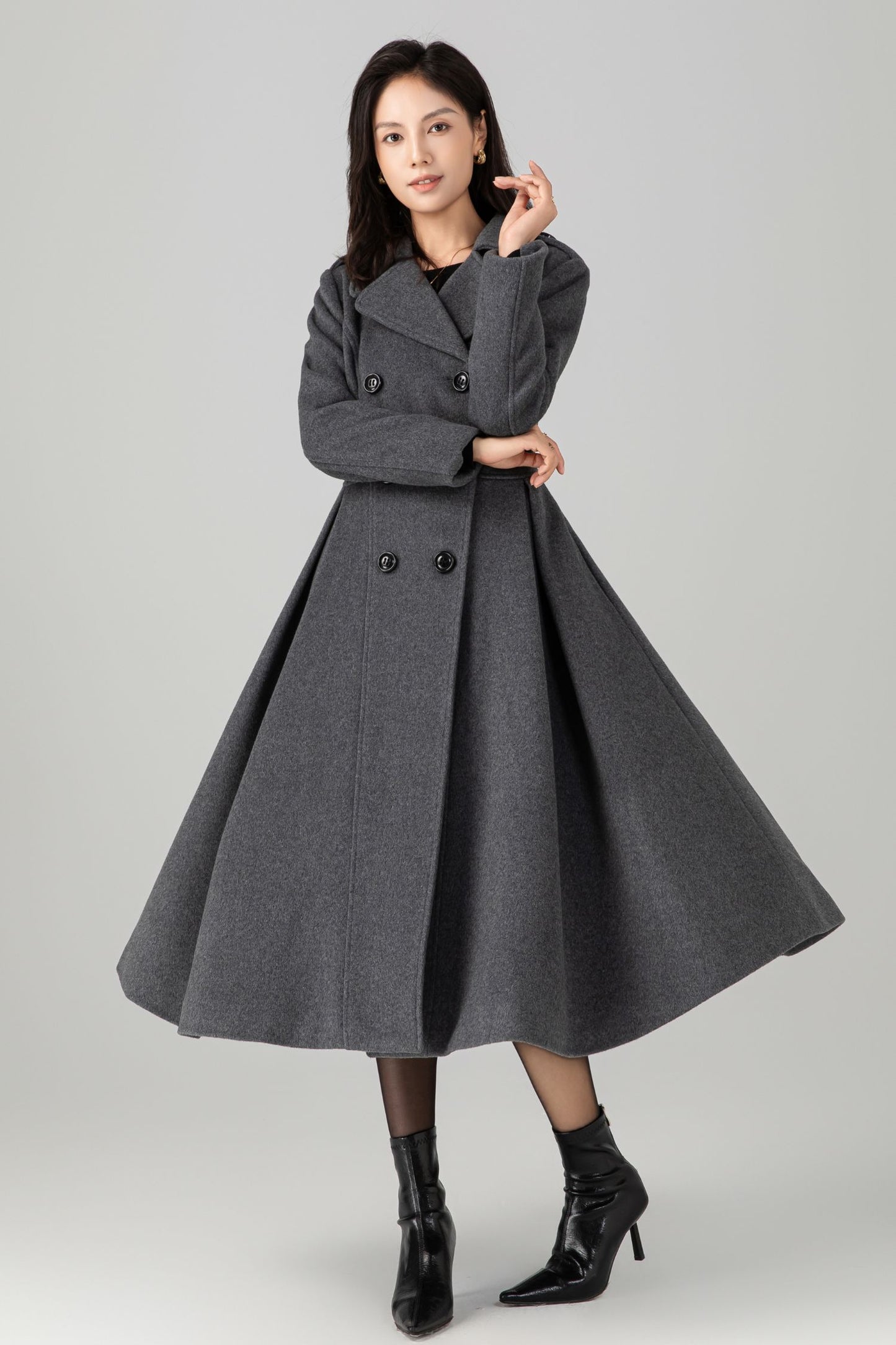 Double Breasted Maxi Wool Coat C5268