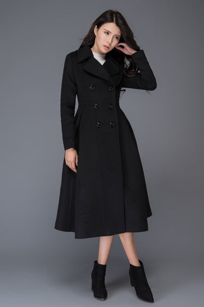 Double Breasted Maxi Wool Coat C1019