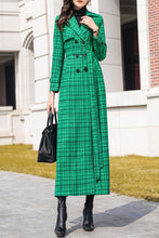 Load image into Gallery viewer, Women&#39;s Autumn and winter green plaid coat C4213
