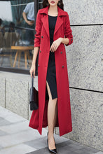 Load image into Gallery viewer, Burgundy women spring and autumn trench coat C4198
