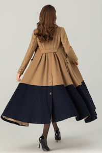 Womens Double Breasted Wool Coat C3695