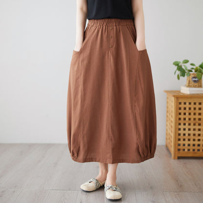 Summer linen Skirt with pockets c4895