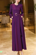 Load image into Gallery viewer, Purple spring and autumn long dress C4185
