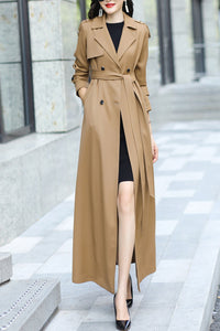 Coffee women spring and autumn trench coat C4194