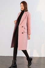 Load image into Gallery viewer, Double breasted pink winter wool coat C1746
