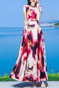 summer new chiffon printing dress C4019