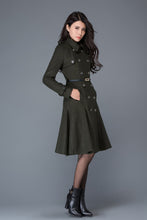 Load image into Gallery viewer, Double breasted Wool trench coat women C1028
