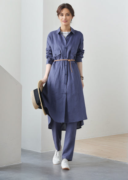 Long sleeves shirt dress C5327