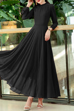 Load image into Gallery viewer, Long-sleeved new lace chiffon long dress C3992
