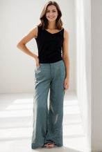 Load image into Gallery viewer, Women&#39;s Green Split Wide Leg Pants C292
