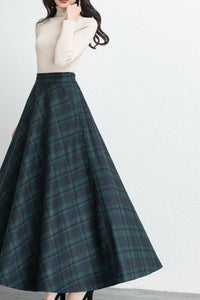 Winter Plaid Wool Skirt C4276