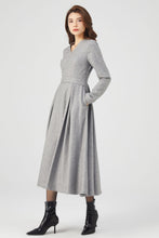 Load image into Gallery viewer, Winter Grey Wool Dress C3679
