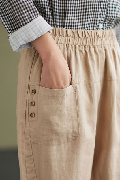 Womens Summer Casual Linen Pants C2431 - Size M #CK2100980