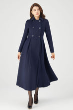 Load image into Gallery viewer, Navy Blue Double Breasted Coat C3684
