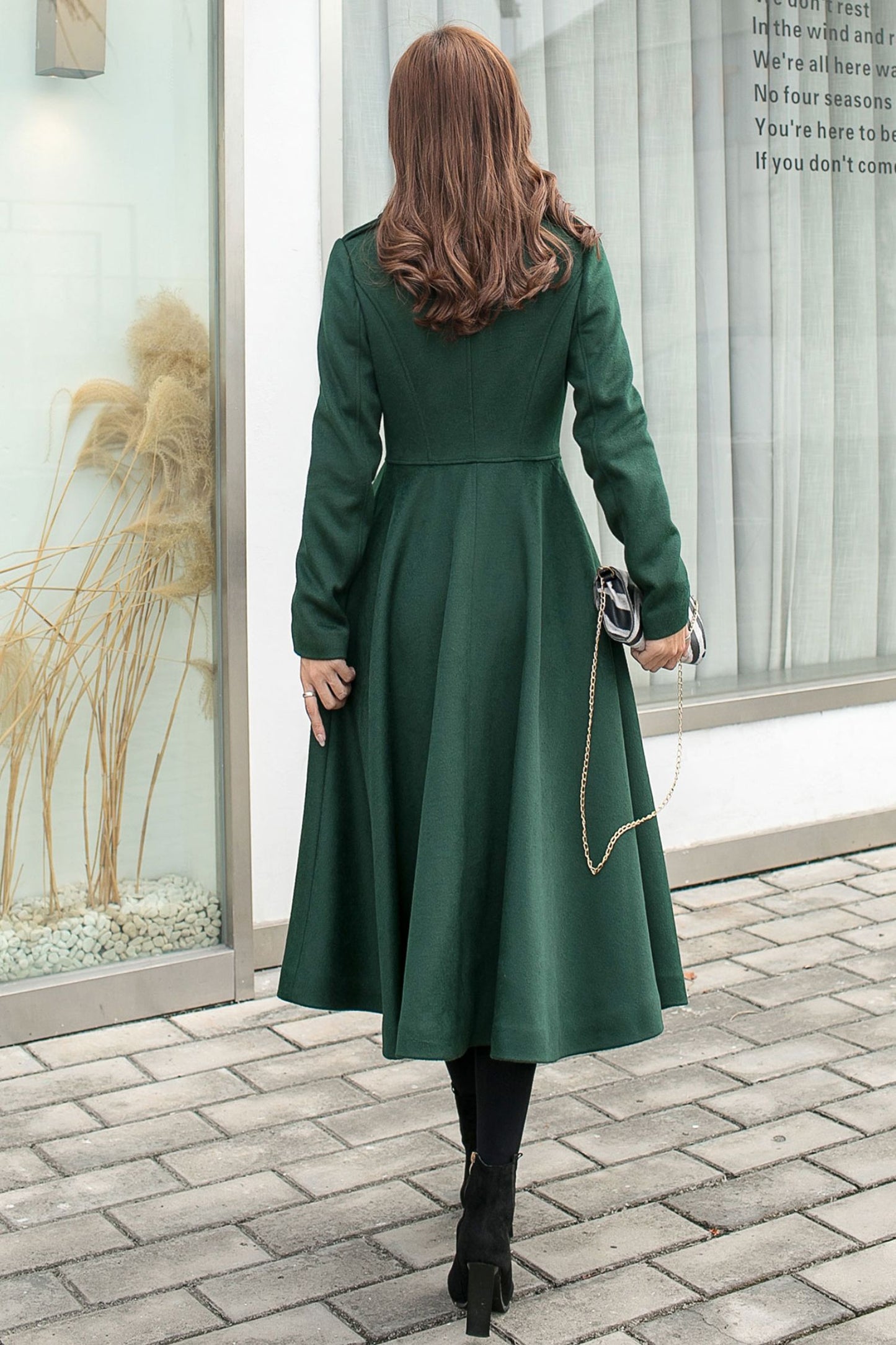 Vintage Inspired Green Wool Coat C2579