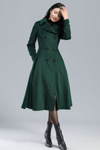 Load image into Gallery viewer, Vintage Inspired Long Princess Coat in Green C2469
