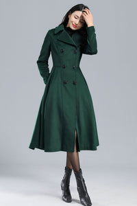 Vintage Inspired Long Princess Coat in Green C2469