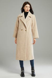 Women Loose Casual Wool Coat C3000, Size S #CK2202230