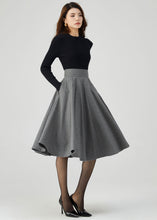 Load image into Gallery viewer, Knee Length Skirt, Wool Skirt Women C3549

