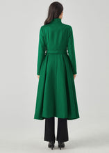 Load image into Gallery viewer, Green fit and flare long wool Coat C4331
