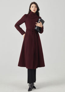 Wool Coat Women, Long Wool Coat C3564