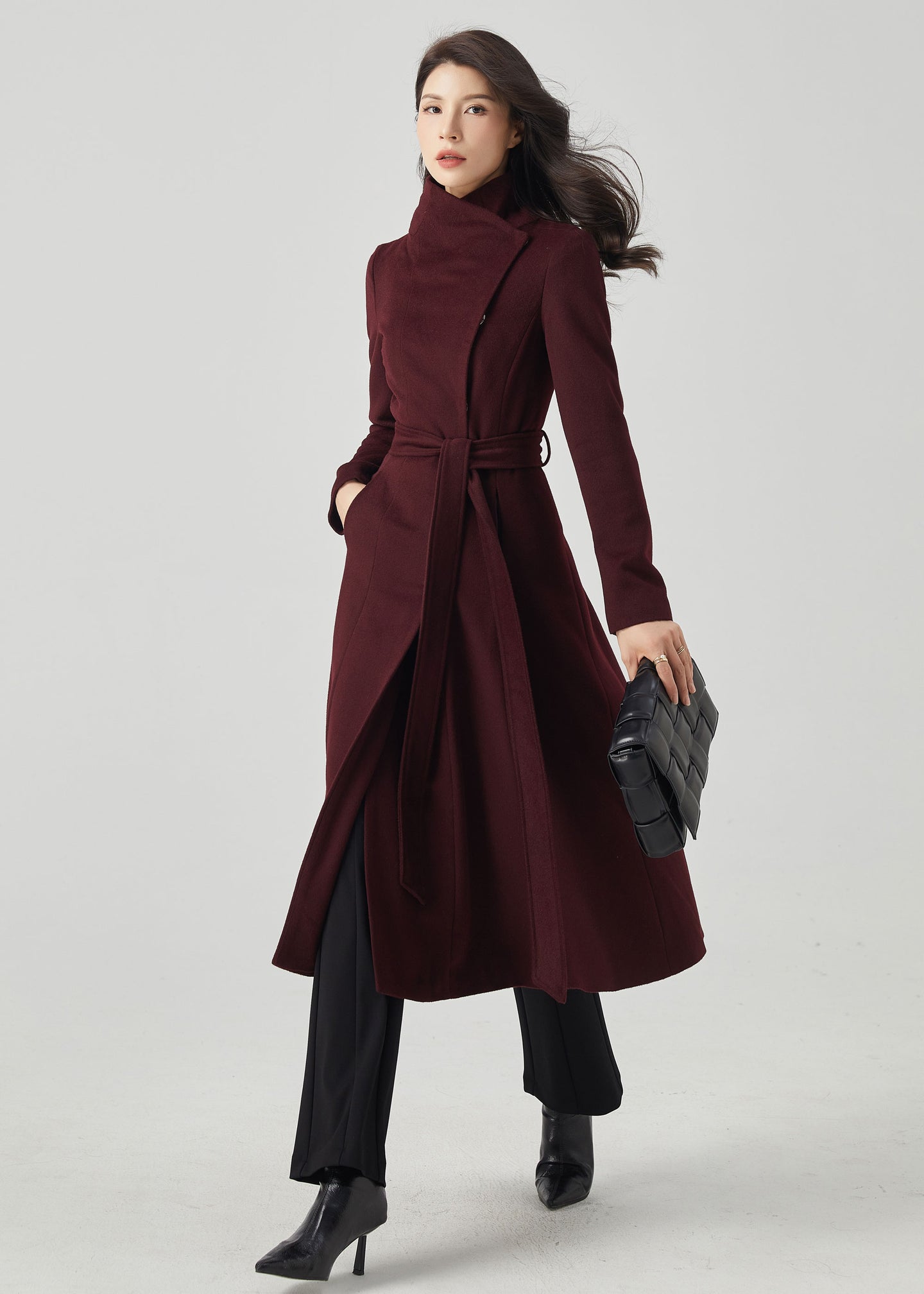 Wool Coat Women, Long Wool Coat C3564