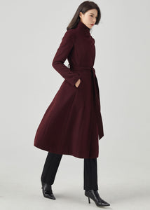 Wool Coat Women, Long Wool Coat C3564