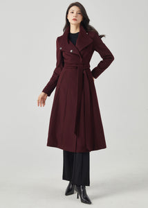 Wool Coat Women, Long Wool Coat C3564