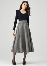 Load image into Gallery viewer, Wool Skirt, Midi Skirt Women C3551
