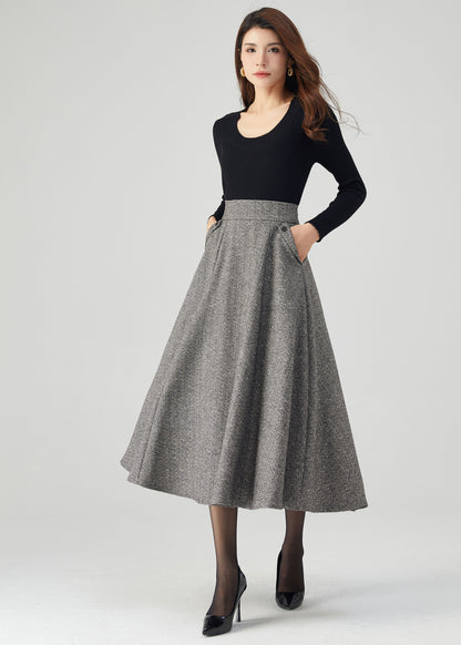 Wool Skirt, Midi Skirt Women C3551