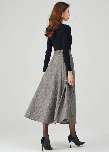 Wool Skirt, Midi Skirt Women C3551