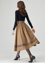 Load image into Gallery viewer, Button Front Brown Skirt Women C3552
