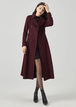 Load image into Gallery viewer, Wool Princess Coat, Double Breasted Wool Coat C3571
