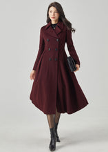 Load image into Gallery viewer, Wool Princess Coat, Double Breasted Wool Coat C3571
