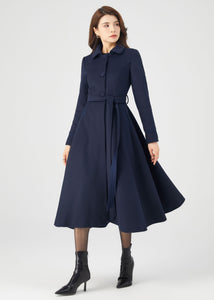 Wool Coat, Long Wool Coat, Winter Wool Coat C3676