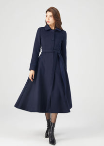 Wool Coat, Long Wool Coat, Winter Wool Coat C3676