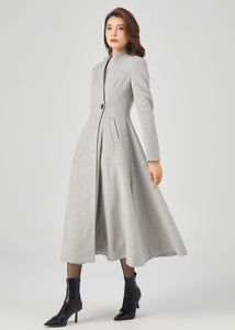 Retro Long Wool Coat, Long Wool Princess Coat C3678